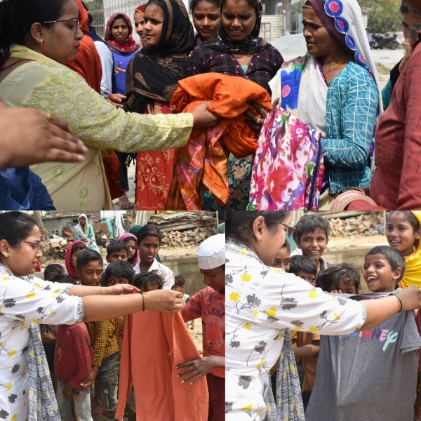 Cloth Distribution In Slum Areas